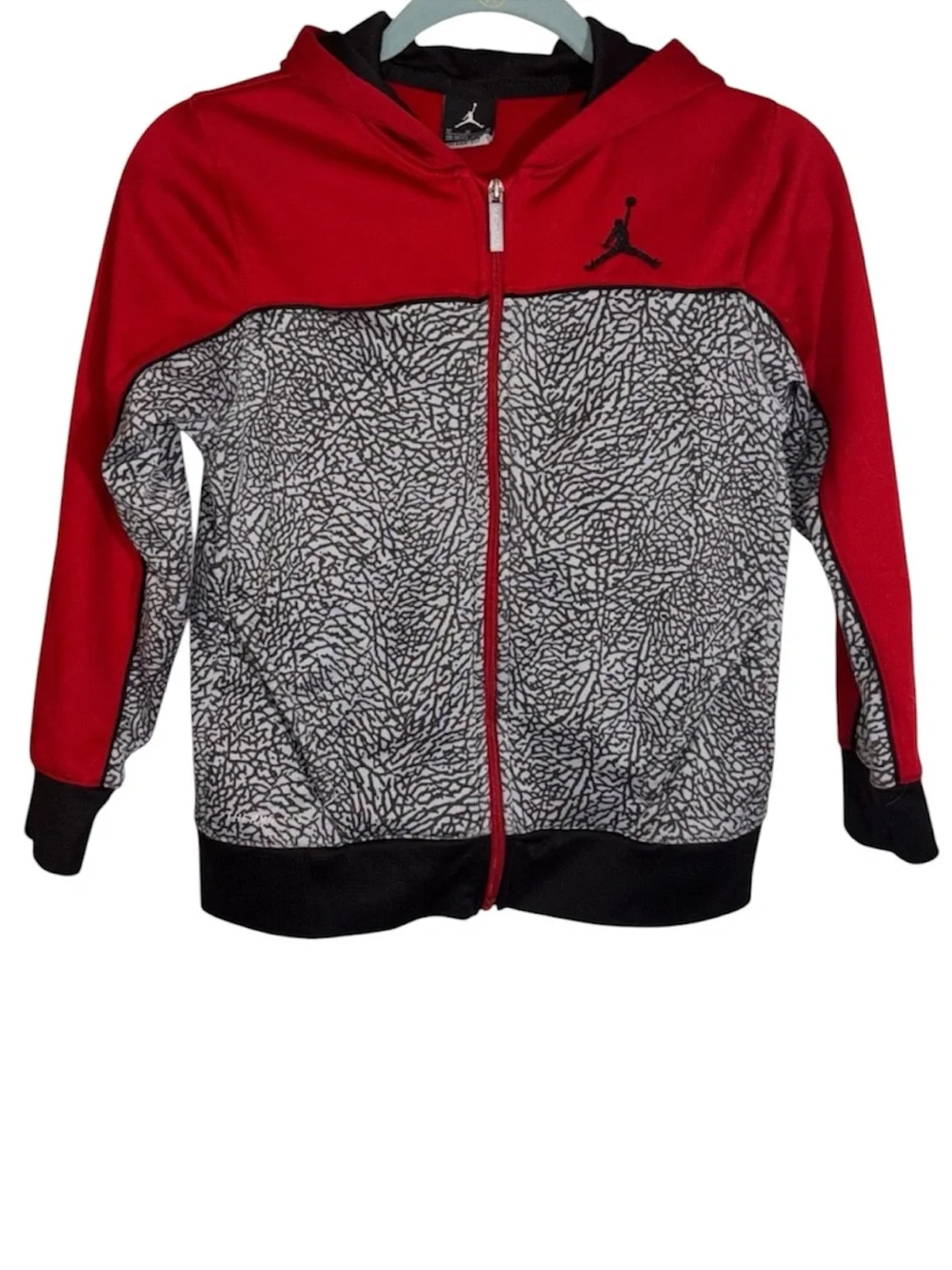 Jordan Zip Front Hoodie Therma Fit Limited Elephant Print Long Sleeve Boys 10-12